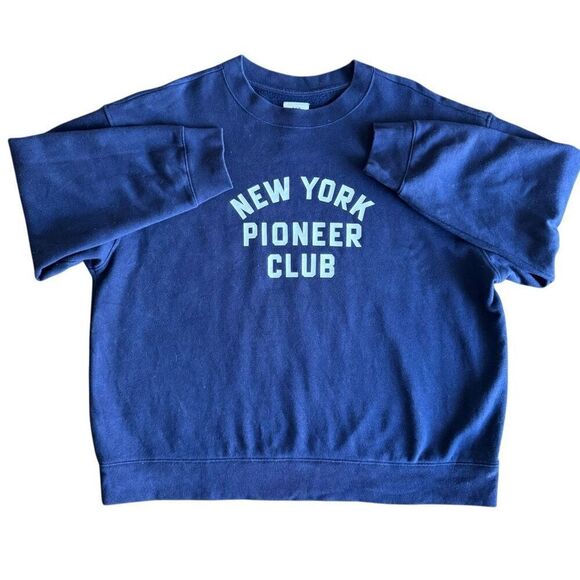 Gap New York Pioneer Club Size XL Navy Blue Spell Out Crewneck - Picture 1 of 5
